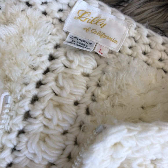 Boho White Acrylic Sweater - Picture 2 of 3